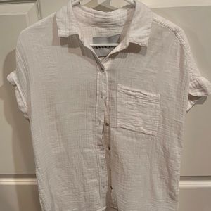 White short sleeve button down